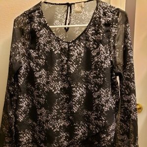 Small Black Long Sleeve Blouse